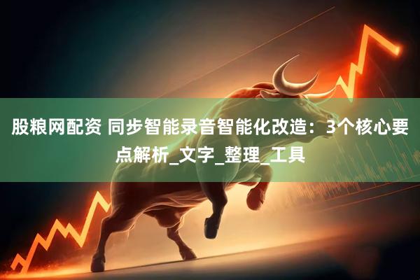股粮网配资 同步智能录音智能化改造：3个核心要点解析_文字_整理_工具