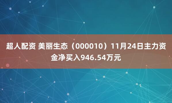 超人配资 美丽生态（000010）11月24日主力资金净买入946.54万元